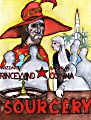 Rincewind and Conina, stuck in an old Casablanca poster by Sofie